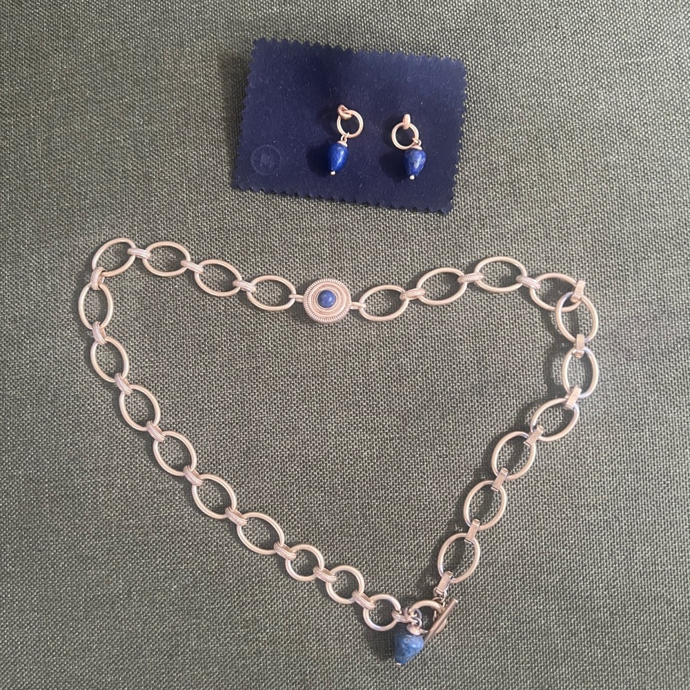 14K Plate Etruscan Lapis T-Bar Necklace from The Met in NYC